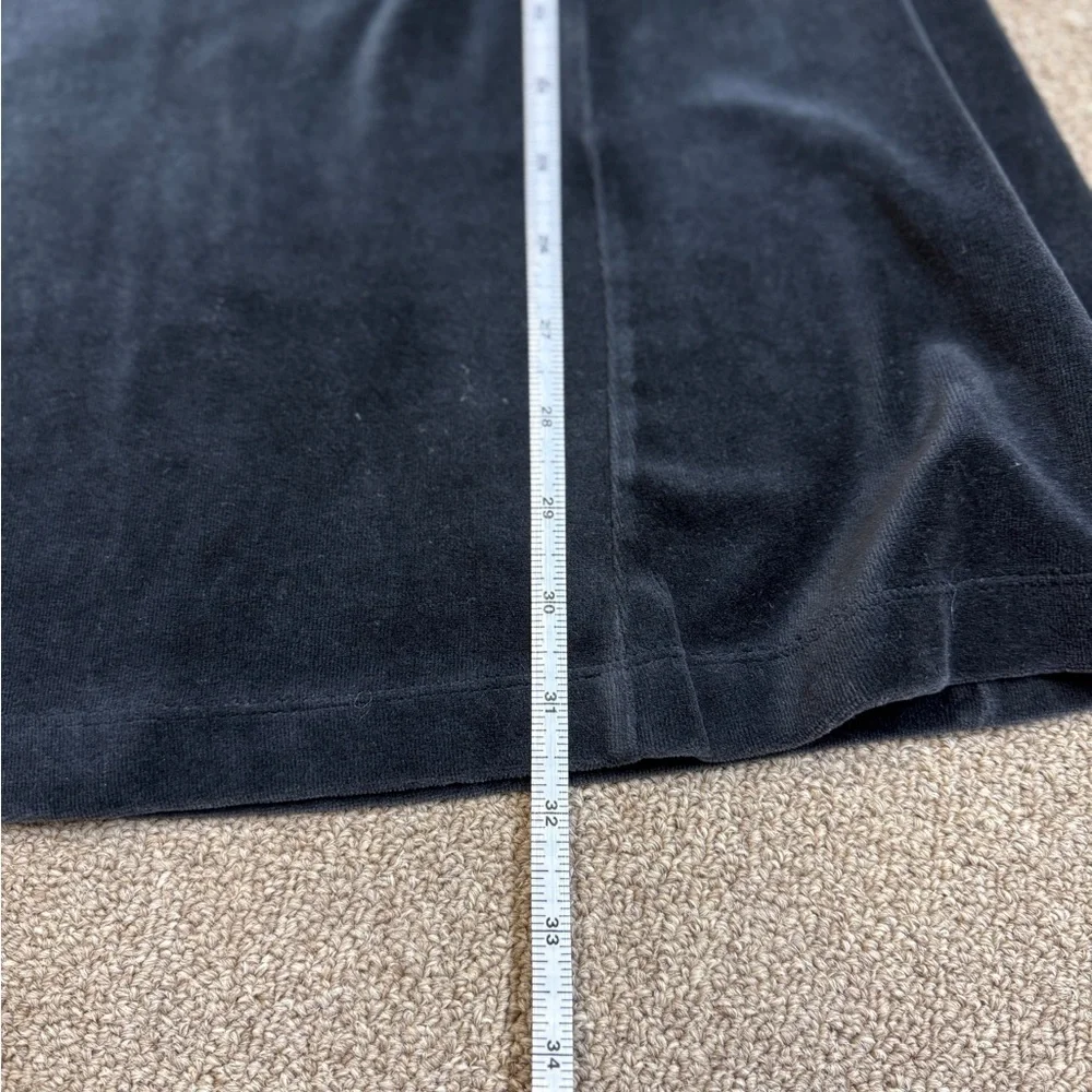 L.L. Bean: Girls Black Velour Long Sleeve Dress, Size L